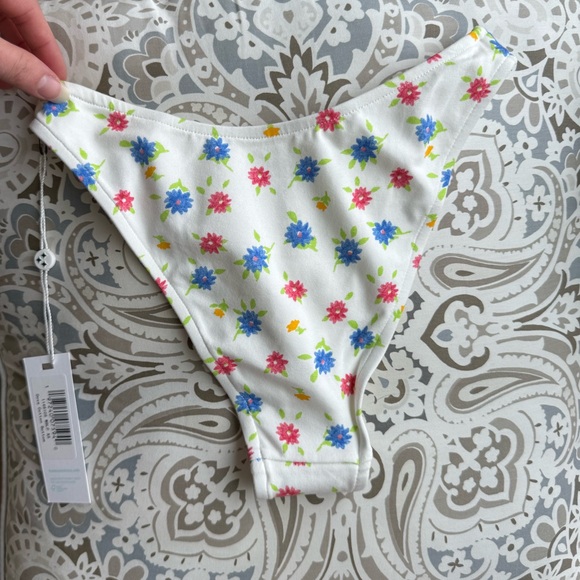 NWT Frankies Bikinis Premium dove cotton bikini bottoms in blossom Size XS - Picture 7 of 8